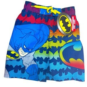 Batman Boys Bathing Suit Swim Shorts Trunks Size 4 NWT